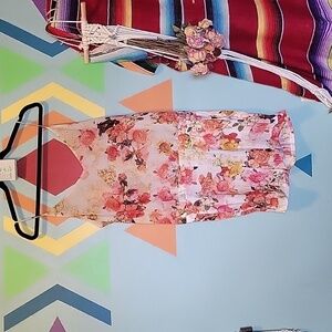 Zara Basics Women's Floral Spaghetti Strap Shorts Romper Size Small